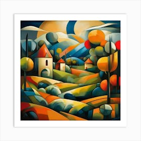 Cubism Art, Landscape Art Print