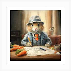 Rabbit In A Suit 27 Art Print