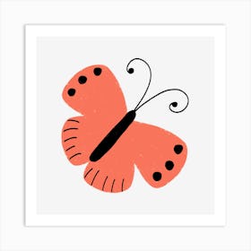 Salmon Butterfly Art Print