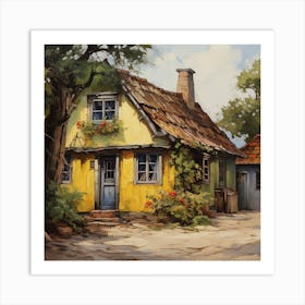Yellow Cottage Art Print