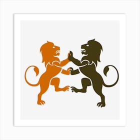 Lions Animals Wild Cats Art Print