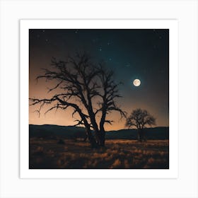 Moonlight In The Desert Art Print