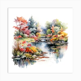 Watercolor Landscape Painting 25 Art Print