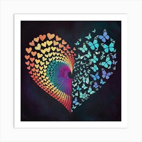 Heart With Butterflies 1 Art Print