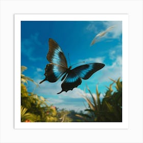 Butterfly In The Jungle 1 Art Print