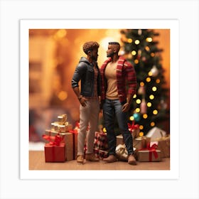 Realistic Black Gay Couple Christmas Stylish Deep Cc4a961e 1086 44df B7b3 9d3476bffb3e Art Print