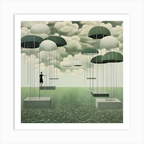 Umbrellas In The Sky 1 Art Print