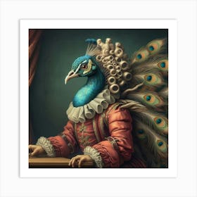 Elizabethan Portrait Peacock Art Print