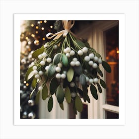 Mistletoe Wreath Art Print