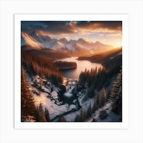 Sunset In The Mountains 6 Art Print