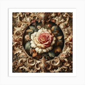 Roses In A Frame 1 Art Print