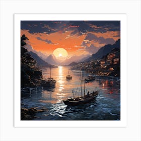 Asian Sunset 1 Art Print