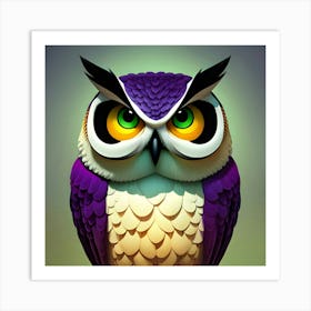 Purple Owl Art Print