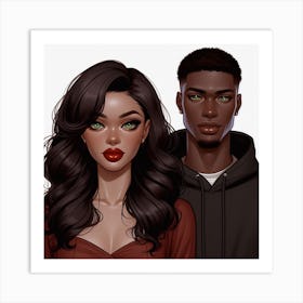 Black Couple Art Print