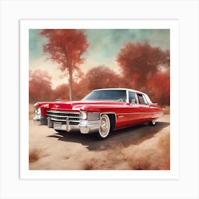 Red Cadillac Art Print