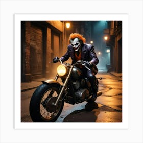 Joker On A Motorcycle 16 Art Print