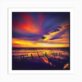 Sunset Beach Art Print