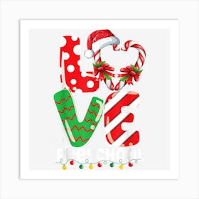 Love Preschool Christmas Teacher Funny Candy Cane Xmas 1 Art Print