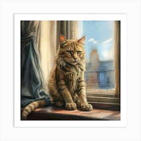 Cat In The Window 5 Art Print