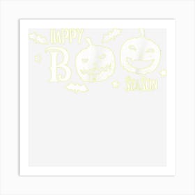 Spooky Bats And Pumpkins Happy Boo Season Funny Halloween Art Print