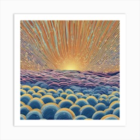 Pointillist rays Art Print