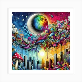 Psychedelic City 11 Art Print