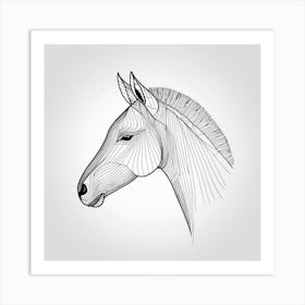 Horse Head Vector Illustration Art Print