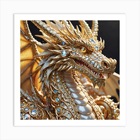 Dragon With Pearls Art Print