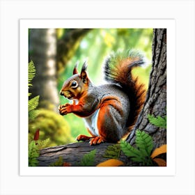 Squirrel In The Forest 341 Art Print