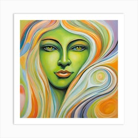 Green Snake Female Art Print