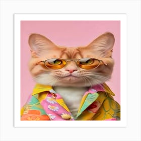 Hawaiian Cat Art Print