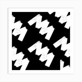 Minimal Black and White Shapes Art Print