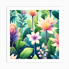 Fantasy flowers Art Print