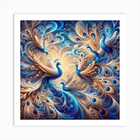 Beautiful peacocks 1 Art Print