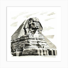 A Sphinx In Giza Hand Drawn Sketch Illustration 1719991311 3 Art Print