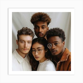 Portrait Of A Group Of Young People Art Print