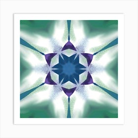 Abstract Blue Star Square Art Print