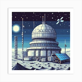 8-bit lunar base 2 Art Print