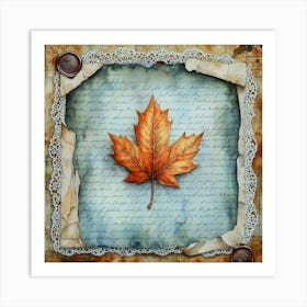 Torn Autumn Teal11 Art Print