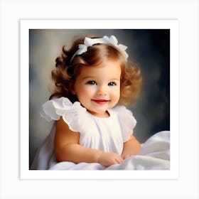 Little Girl In White Dress Art Print