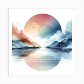 Sunrise Over Water Art Print