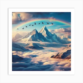 Rainbow Over Mountains 2 Art Print