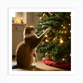 Christmas Cat 1 Art Print