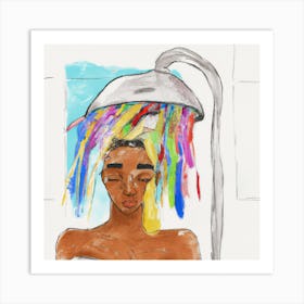 Girl In The Shower Art Print