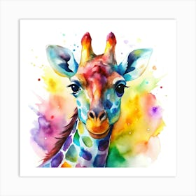 Colorful Giraffe Art Print