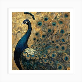 Peacock Canvas Art Art Print