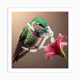 Last drop Hummingbird  Art Print