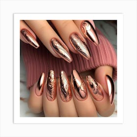 Rose Gold Nails 6 Art Print