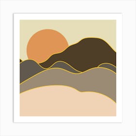 Sunset In The Mountains Art Print