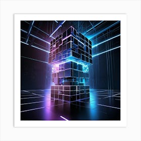 Futuristic Cube Art Print